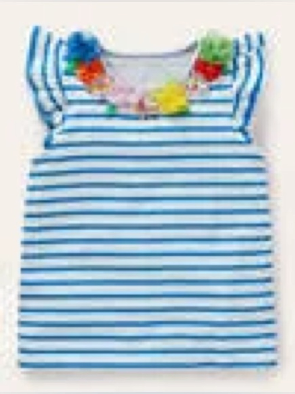 Ruffle Interest Logo T-shirt | Ivory / Bright Marina Floral